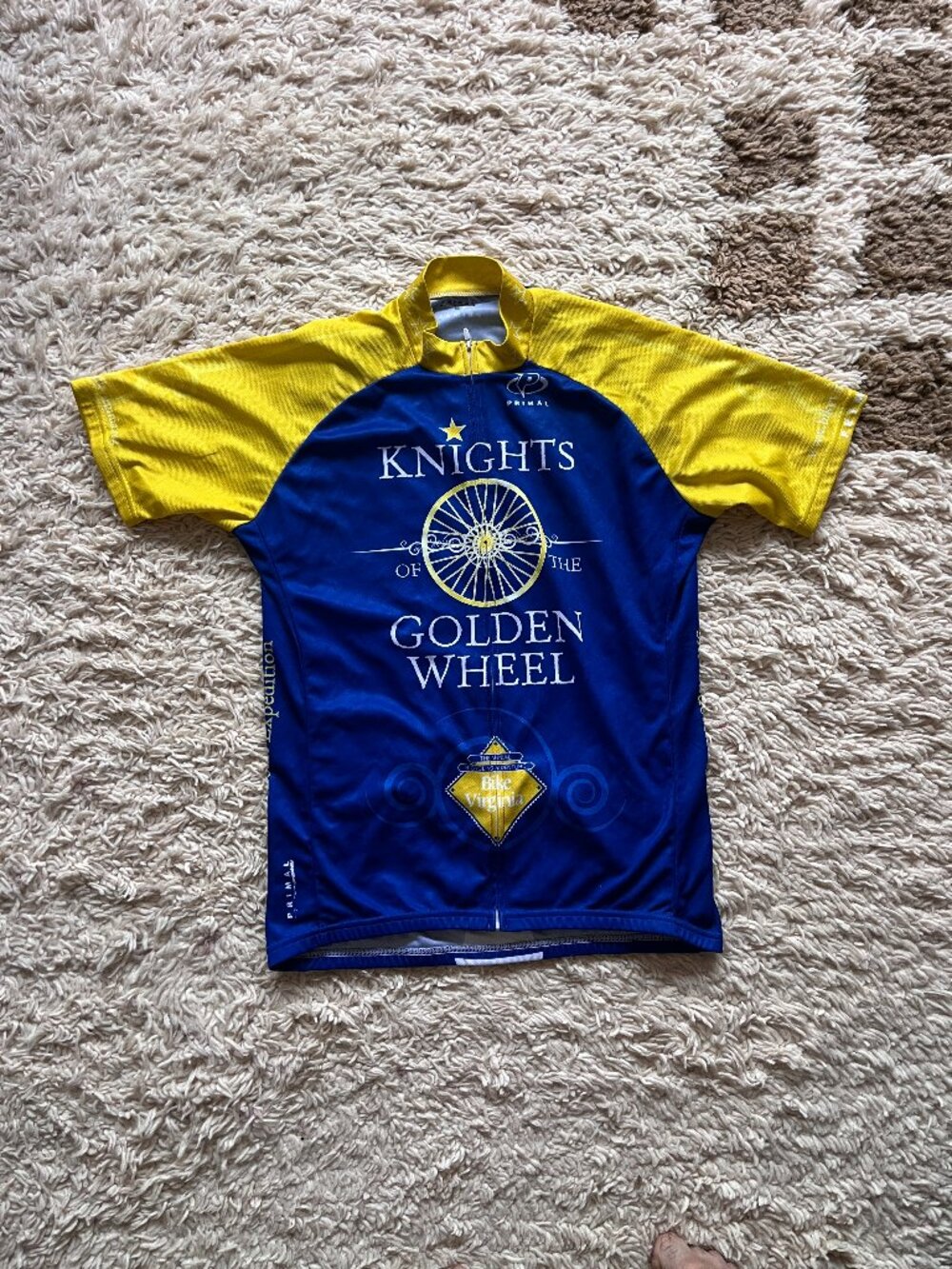 Primal Bike Virginia Knights of the Golden Wheel Cycling Jersey Full Zip Size XL
